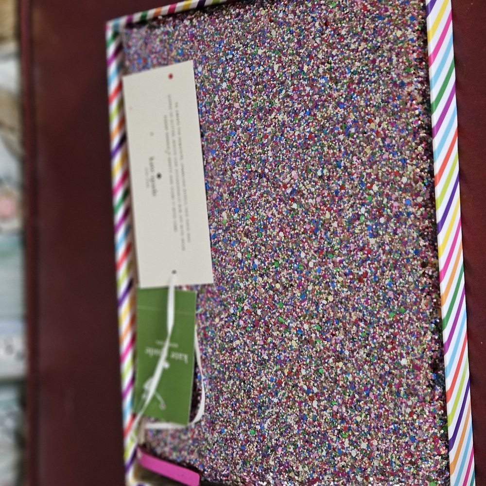 Kate Spade Multicolor Glitter Cosmetic Bag